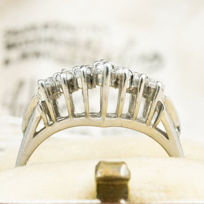 昭和ジュエリー ダイヤモンド リング Pt900 0.26ct ヴィンテージ 昭和レトロ V字デザイン 指輪 プラチナ OKR00206