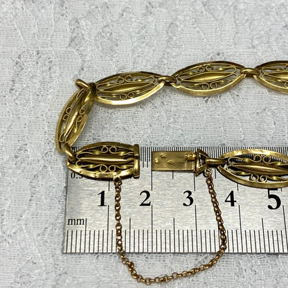 アンティークジュエリー フランス アンティーク 18金フィリグリー ブレスレット 〜美と芸術が花開いた時代のきらめきをあなたに〜 DBT00027