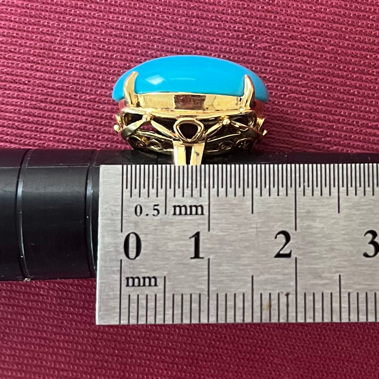 昭和ジュエリー レトロ リング K18  ターコイズ 〜青空の下、明るい時代を象徴するような華やかさ〜MR00759