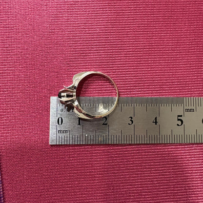 昭和ジュエリー サファイアリング 0.52ct K14WG 昭和レトロ 和デコ ヴィンテージ 指輪 青石 クールデザイン MOR00619