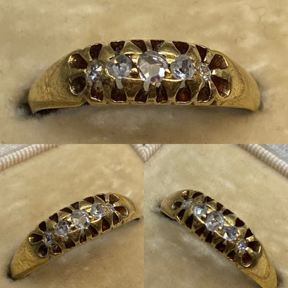 アンティークジュエリー イギリス アンティークリング 18金 K18 アンティーク ローズカットダイヤモンドリング 1866年（薄れ） DR00264