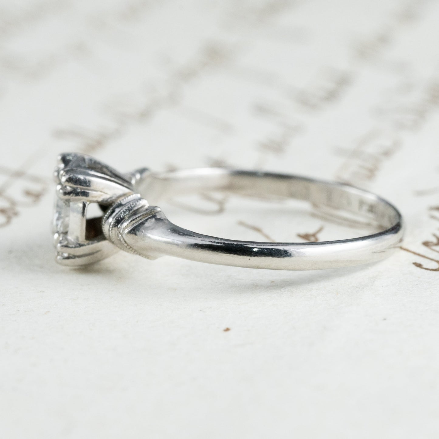 昭和ジュエリー ダイヤモンド リング Pm プラチナ 三越 ヴィンテージ 昭和レトロ 指輪 0.18ct OKR00138