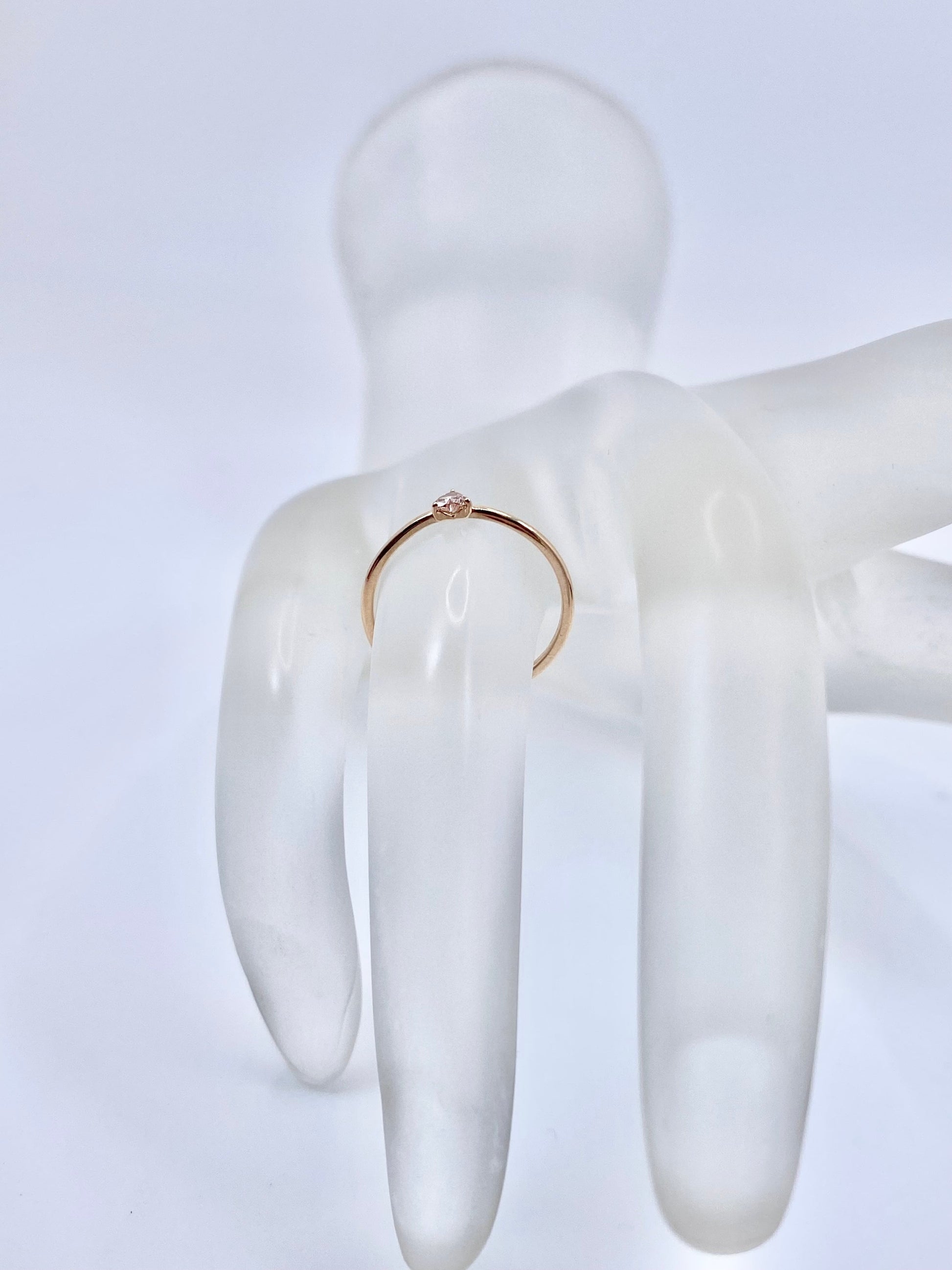 FANCY BROWNISH ORANGY PINK ダイヤモンド 0.045ct K18PG リング 2号リフレッシュメント新品仕上げ・補修・洗浄等済3日以内返品可※カード/キャリア決済の場合 7枚目