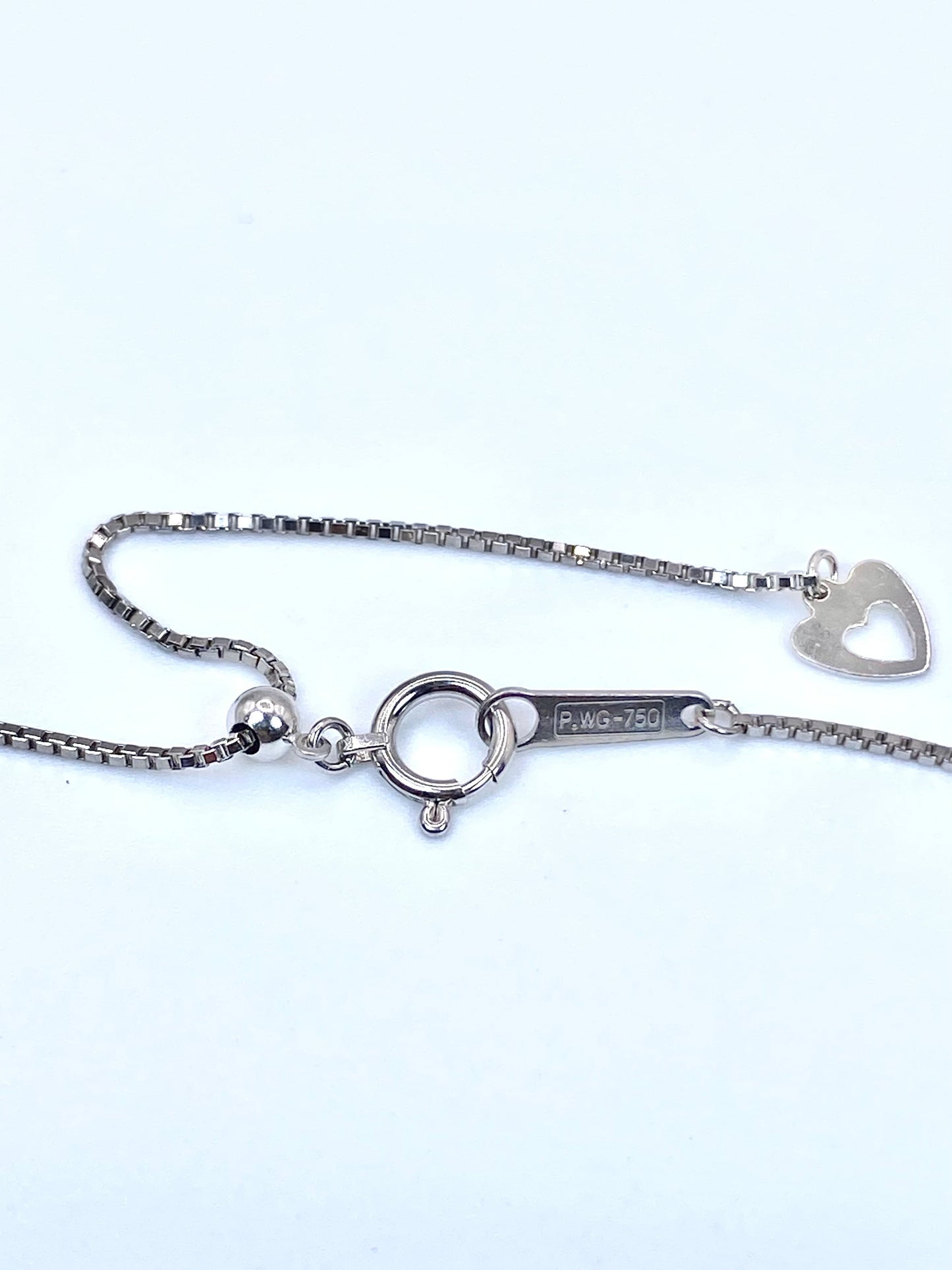 パライバトルマリン 計0.50ct / ダイヤモンド 計0.70ct K18WGP.WG-750刻印 ネックレスリフレッシュメント新品仕上げ・補修・洗浄等済3日以内返品可※カード/キャリア決済の場合 9枚目