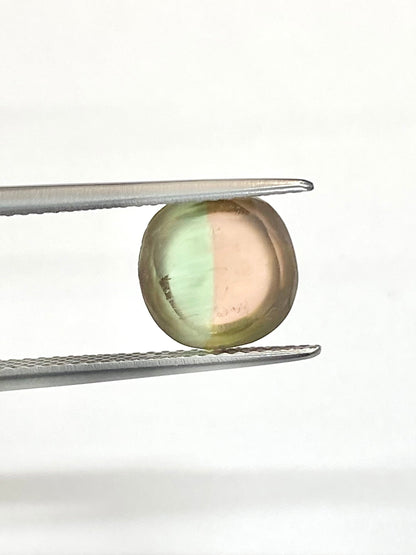 綺麗に真ん中でバイカラーのルースバイカラートルマリンキャッツアイ 4.00ct ルース 8枚目