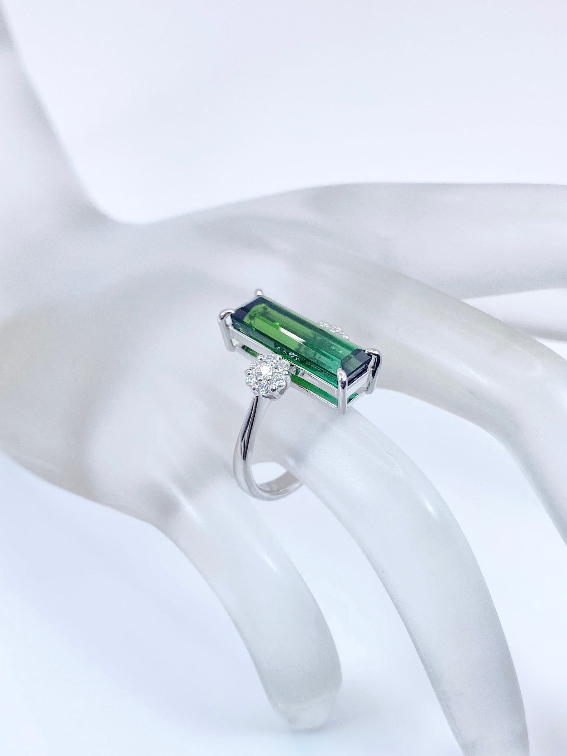 グリーントルマリン 4.31ct / ダイヤモンド 計0.22ct Pt900 リング 11.5号リフレッシュメント新品仕上げ・補修・洗浄等済3日以内返品可※カード/キャリア決済の場合 5枚目