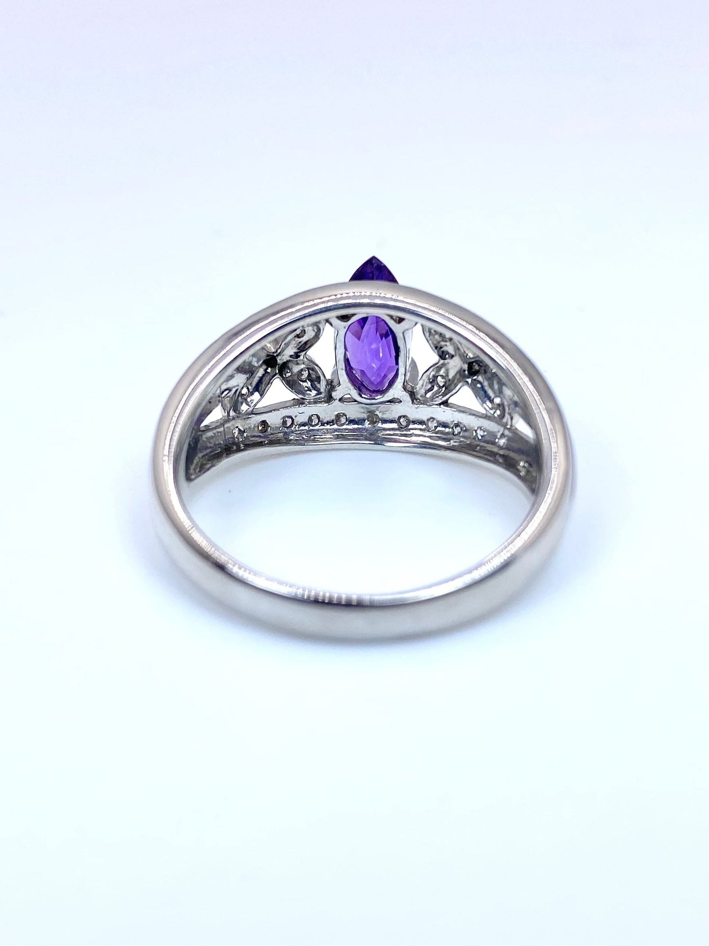 バイオレットサファイア 1.23ct / ダイヤモンド 計0.27ct Pt900 リング 16号リフレッシュメント新品仕上げ・補修・洗浄等済3日以内返品可※カード/キャリア決済の場合 8枚目