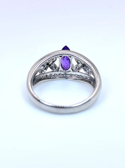 バイオレットサファイア 1.23ct / ダイヤモンド 計0.27ct Pt900 リング 16号リフレッシュメント新品仕上げ・補修・洗浄等済3日以内返品可※カード/キャリア決済の場合 8枚目