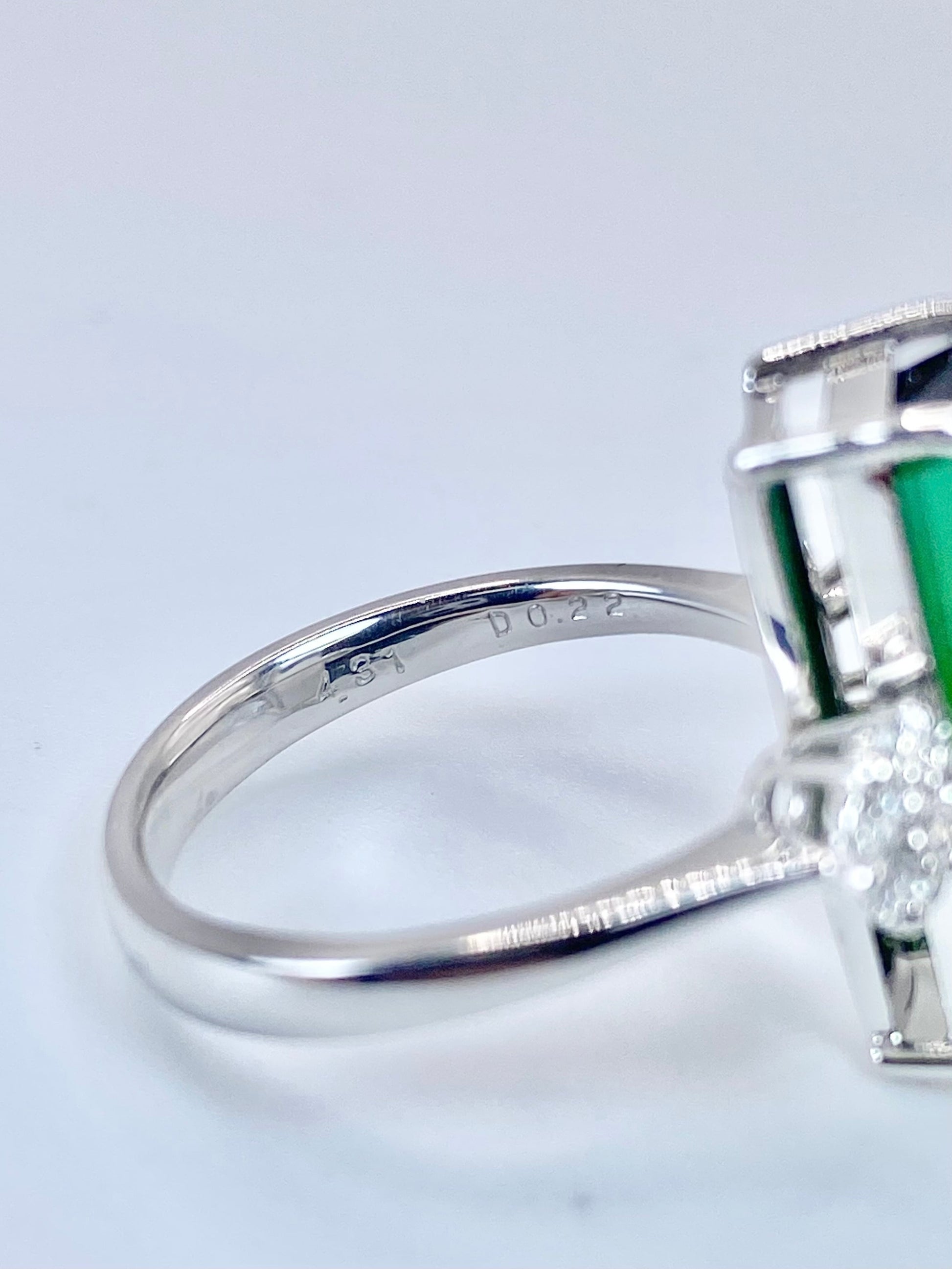 グリーントルマリン 4.31ct / ダイヤモンド 計0.22ct Pt900 リング 11.5号リフレッシュメント新品仕上げ・補修・洗浄等済3日以内返品可※カード/キャリア決済の場合 11枚目