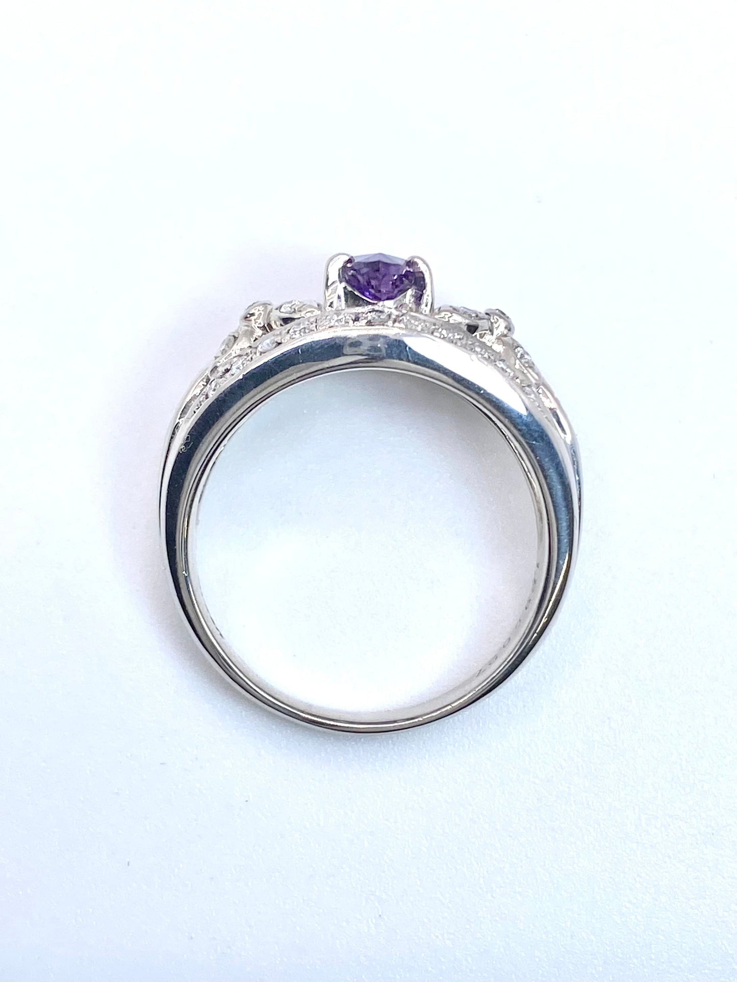 バイオレットサファイア 1.23ct / ダイヤモンド 計0.27ct Pt900 リング 16号リフレッシュメント新品仕上げ・補修・洗浄等済3日以内返品可※カード/キャリア決済の場合 7枚目