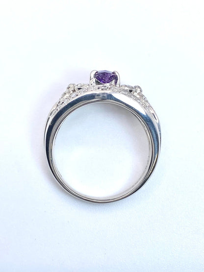 バイオレットサファイア 1.23ct / ダイヤモンド 計0.27ct Pt900 リング 16号リフレッシュメント新品仕上げ・補修・洗浄等済3日以内返品可※カード/キャリア決済の場合 7枚目