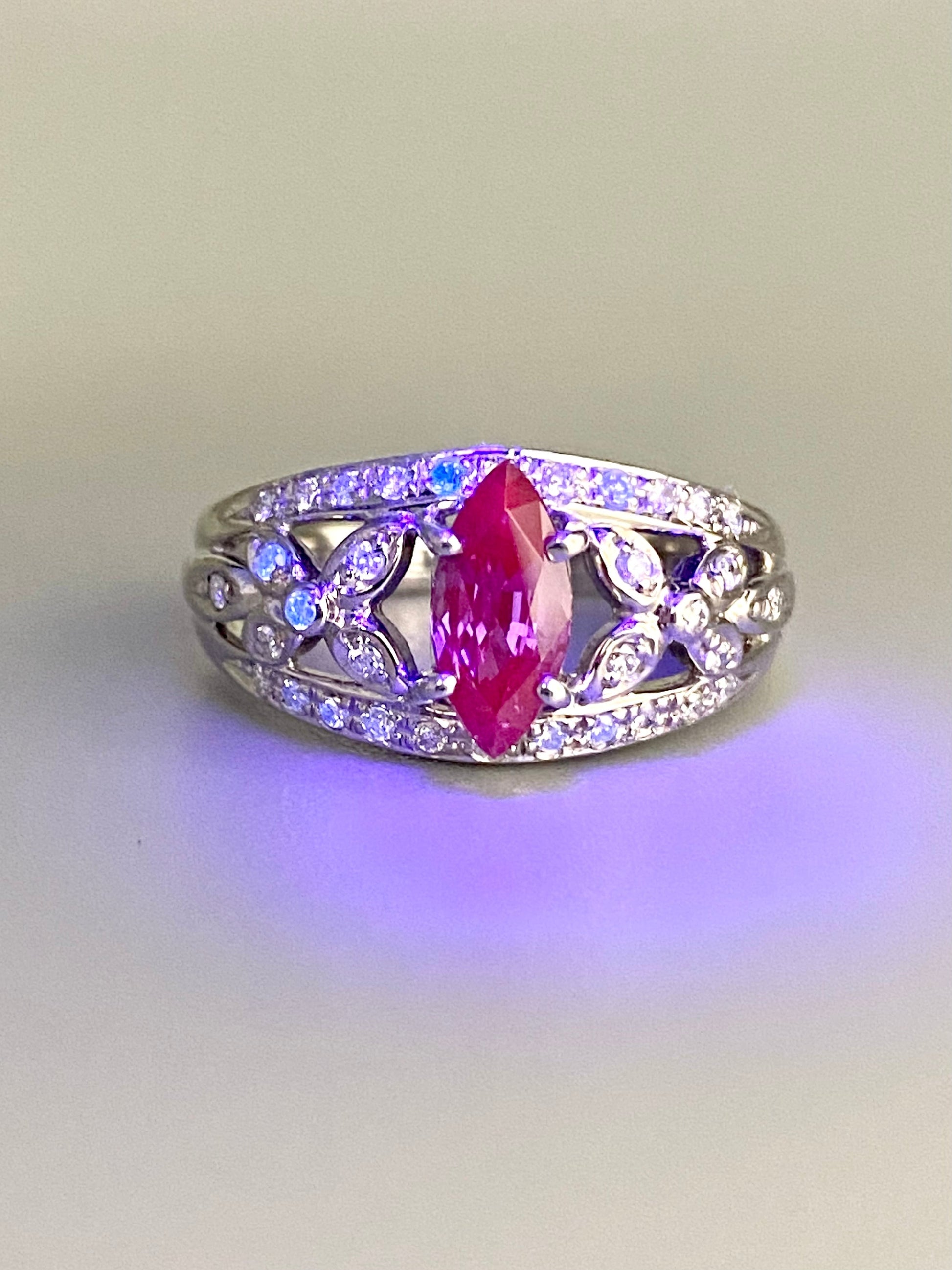 バイオレットサファイア 1.23ct / ダイヤモンド 計0.27ct Pt900 リング 16号リフレッシュメント新品仕上げ・補修・洗浄等済3日以内返品可※カード/キャリア決済の場合 3枚目