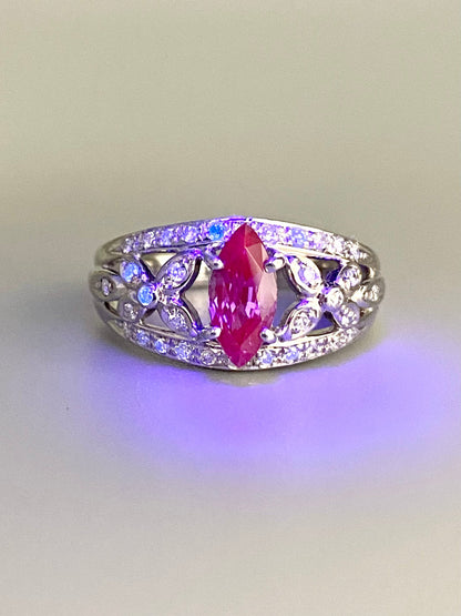バイオレットサファイア 1.23ct / ダイヤモンド 計0.27ct Pt900 リング 16号リフレッシュメント新品仕上げ・補修・洗浄等済3日以内返品可※カード/キャリア決済の場合 3枚目