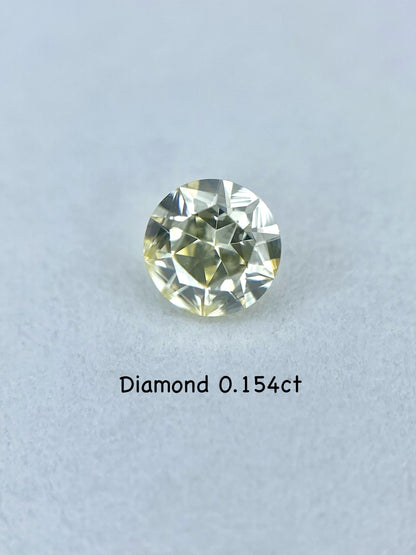 底面にスターが浮かぶ★ 特殊カットダイヤモンド 0.154ct ルース中央宝石研究所ソーティング付