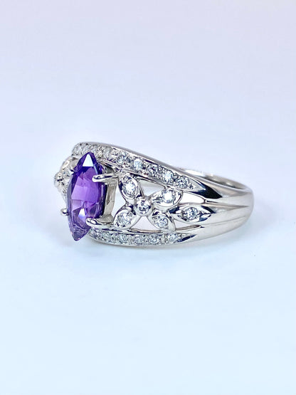 バイオレットサファイア 1.23ct / ダイヤモンド 計0.27ct Pt900 リング 16号リフレッシュメント新品仕上げ・補修・洗浄等済3日以内返品可※カード/キャリア決済の場合 4枚目