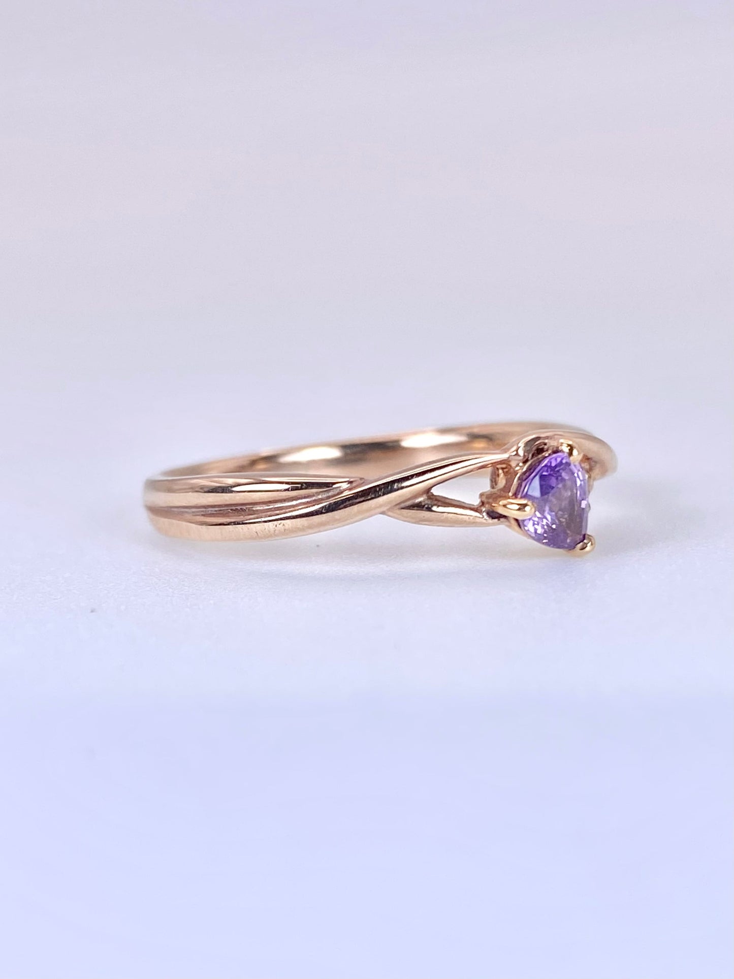 パープルサファイア / ダイヤモンド 計0.015ct K18 リング 16号リフレッシュメント新品仕上げ・補修・洗浄等済3日以内返品可※カード/キャリア決済の場合 3枚目