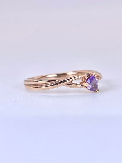 パープルサファイア / ダイヤモンド 計0.015ct K18 リング 16号リフレッシュメント新品仕上げ・補修・洗浄等済3日以内返品可※カード/キャリア決済の場合 3枚目
