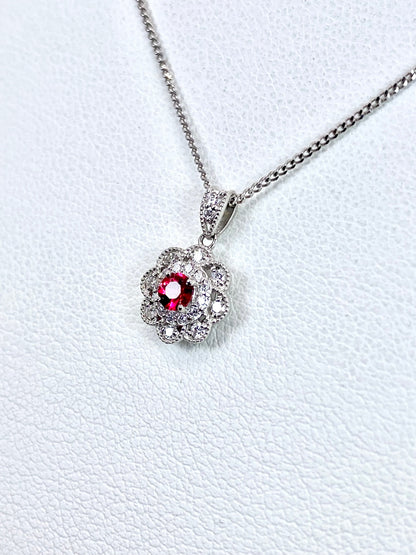 新品レッドスピネル 0.11ct / ダイヤモンド 計0.16ct Pt950/850 ネックレス新品3日以内返品可※カード/キャリア決済の場合 5枚目