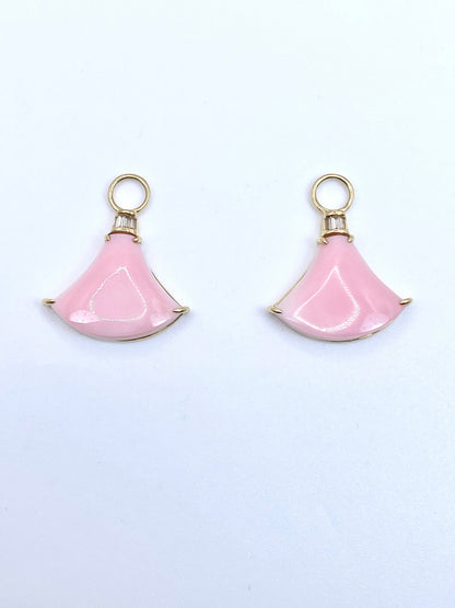 コンクシェル / ダイヤモンド 計0.03/0.03ct K18 ピアス チャームリフレッシュメント新品仕上げ・補修・洗浄等済 3枚目