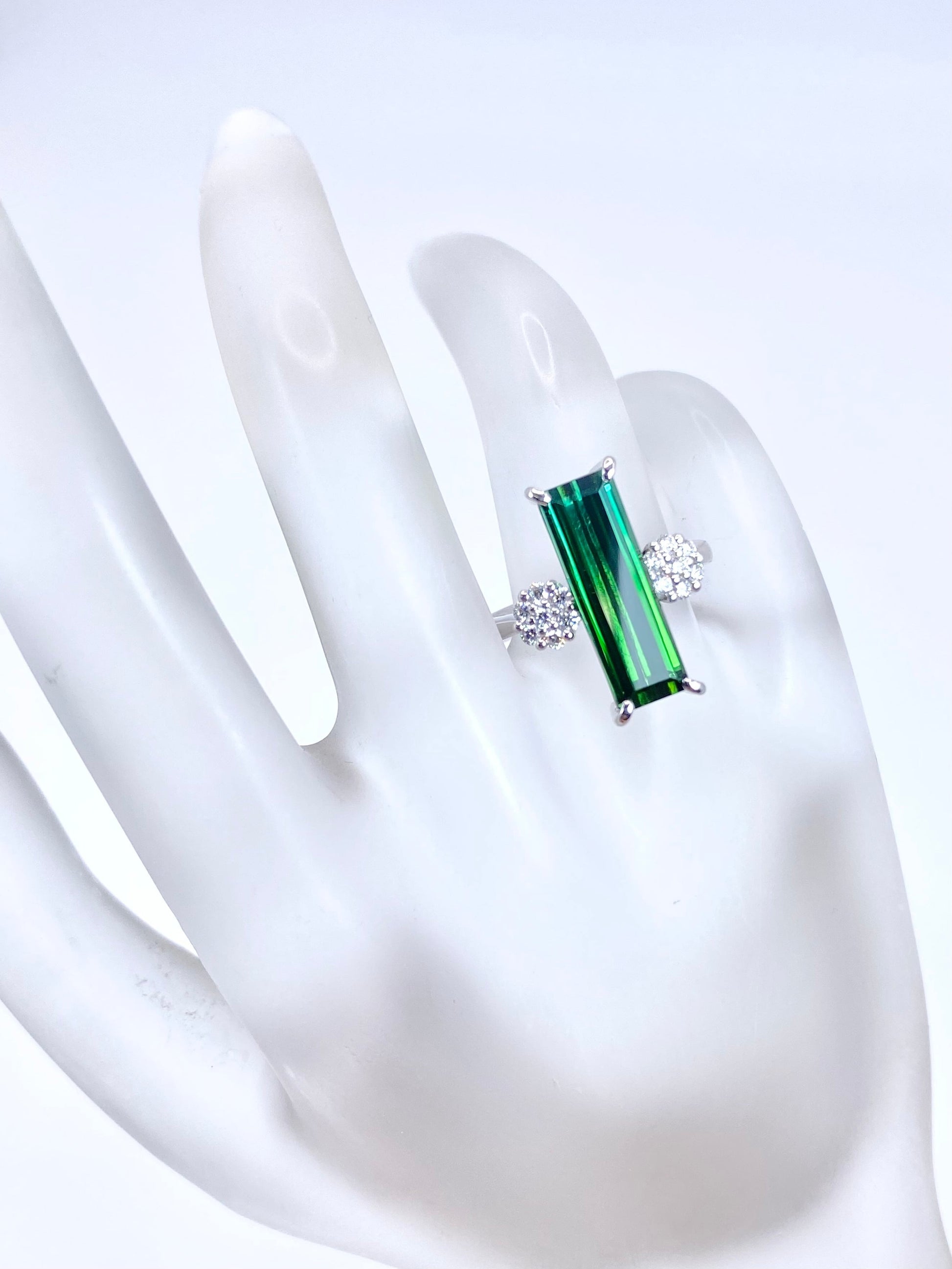 グリーントルマリン 4.31ct / ダイヤモンド 計0.22ct Pt900 リング 11.5号リフレッシュメント新品仕上げ・補修・洗浄等済3日以内返品可※カード/キャリア決済の場合 4枚目