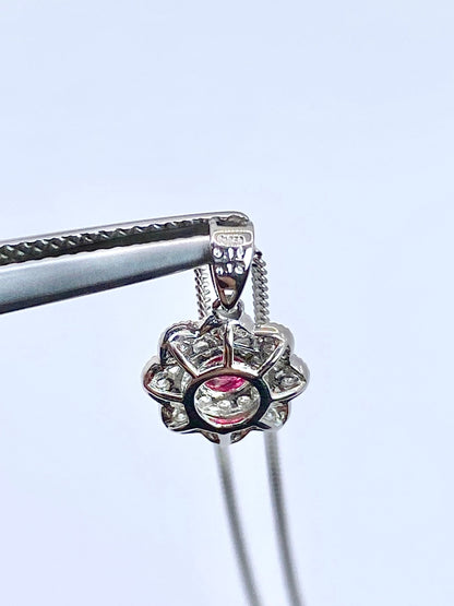 新品レッドスピネル 0.11ct / ダイヤモンド 計0.16ct Pt950/850 ネックレス新品3日以内返品可※カード/キャリア決済の場合 6枚目