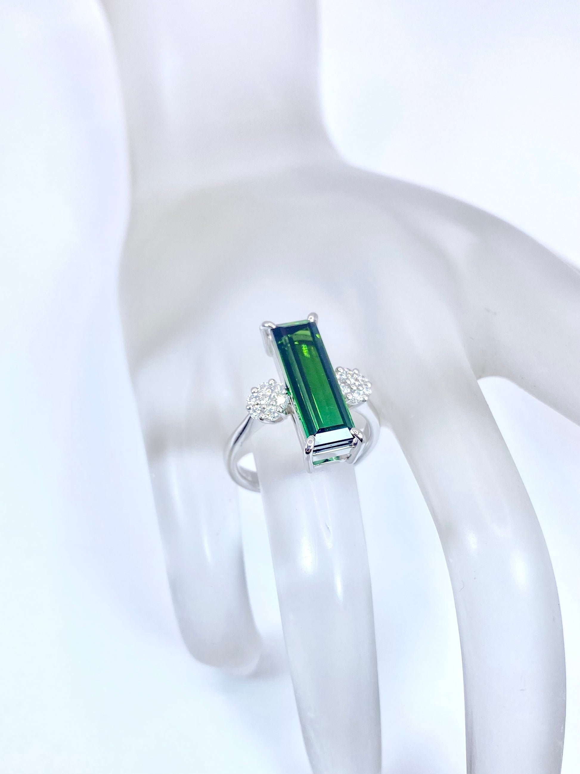 グリーントルマリン 4.31ct / ダイヤモンド 計0.22ct Pt900 リング 11.5号リフレッシュメント新品仕上げ・補修・洗浄等済3日以内返品可※カード/キャリア決済の場合 8枚目