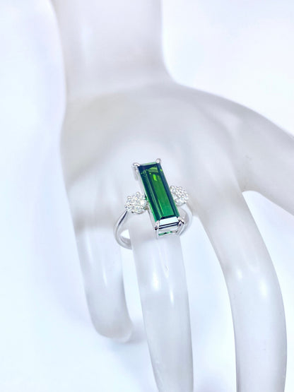 グリーントルマリン 4.31ct / ダイヤモンド 計0.22ct Pt900 リング 11.5号リフレッシュメント新品仕上げ・補修・洗浄等済3日以内返品可※カード/キャリア決済の場合 8枚目
