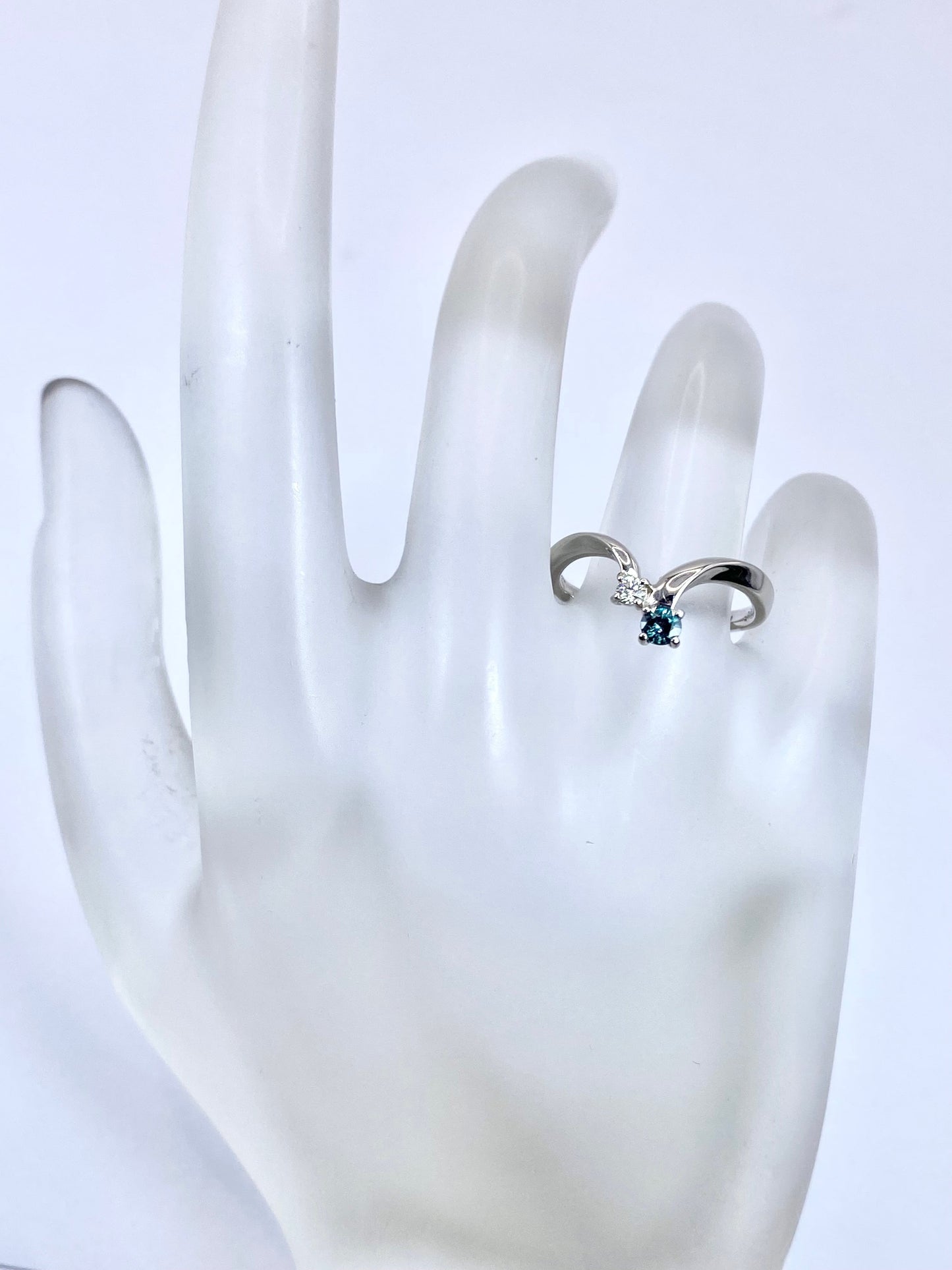 アレキサンドライト 0.144ct ダイヤモンド 0.05 Pt900 リング 10号リフレッシュメント新品仕上げ・補修・洗浄等済3日以内返品可※カード/キャリア決済の場合 4枚目
