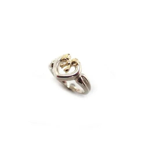 ティファニー TIFFANY&Co. スターリングシルバー SV925 750 K18 1991 ハート リボン リング 指輪 ジュエリー