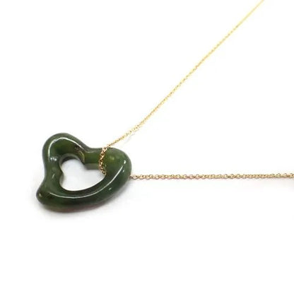 ティファニー TIFFANY&Co. K18 ヒスイ エレサペレッティ オープンハート チェーン ネックレス ジュエリー
