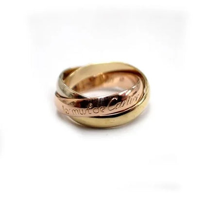 カルティエ Cartier 750 K18 YG WG PG 6.7g 48号 トリニティ リング 指輪 ジュエリー