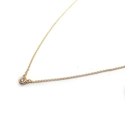 ティファニー Tiffany&Co. 750 K18 PG 2.2g エレサペレッティ バイザヤード ダイヤ 1P チェーン ネックレス