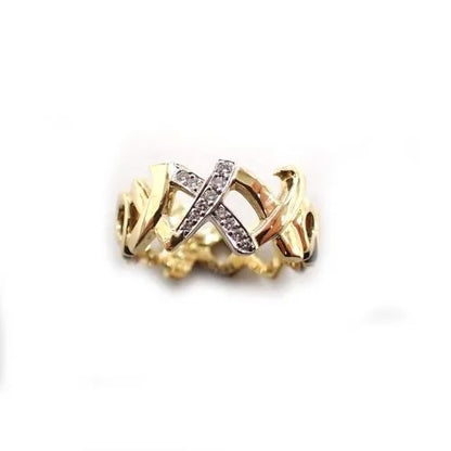 TIFFANY&Co. ティファニー 750 K18 PT950 ダイヤ 12P ラブ＆キス リング パロマピカソ  指輪 ジュエリー