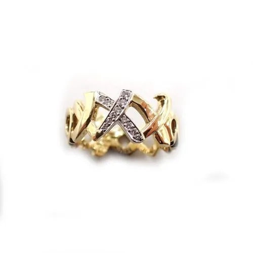 TIFFANY&Co. ティファニー 750 K18 PT950 ダイヤ 12P ラブ＆キス リング パロマピカソ  指輪 ジュエリー