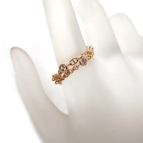 エルメス HERMES 750 K18 PG シェーヌダンクル カオス ダイヤ 0.1ct リング 3.8g #53 指輪 ジュエリー 箱付き