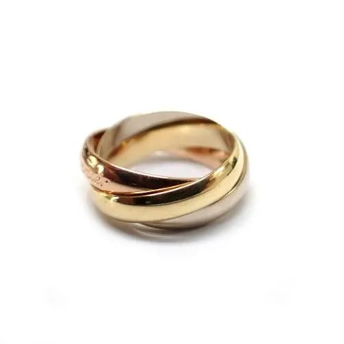 カルティエ Cartier 750 K18 YG WG PG 6.7g 48号 トリニティ リング 指輪 ジュエリー
