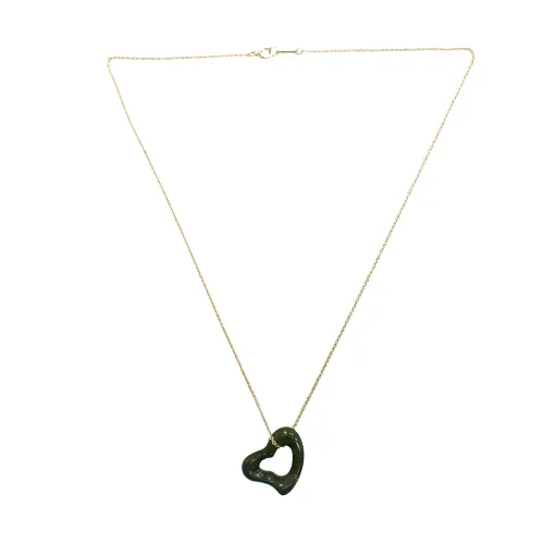 ティファニー TIFFANY&Co. K18 ヒスイ エレサペレッティ オープンハート チェーン ネックレス ジュエリー