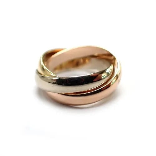 カルティエ Cartier 750 K18 YG WG PG 6.7g 48号 トリニティ リング 指輪 ジュエリー