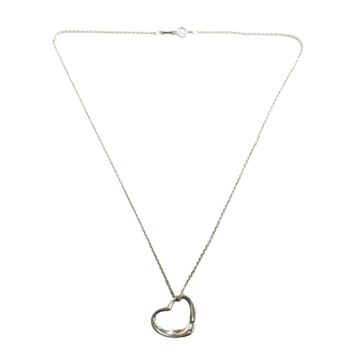 ティファニー Tiffany&Co. エレサペレッティ SV925 スターリングシルバー 5.4g オープンハート ミディアム ネックレス