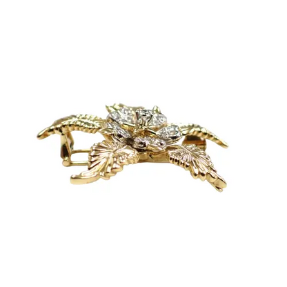 ティファニー TIFFANY&Co. 18金 750 シュランバーゼ 5リーフ ダイヤモンド ブローチ ジュエリー ヴィンテージ