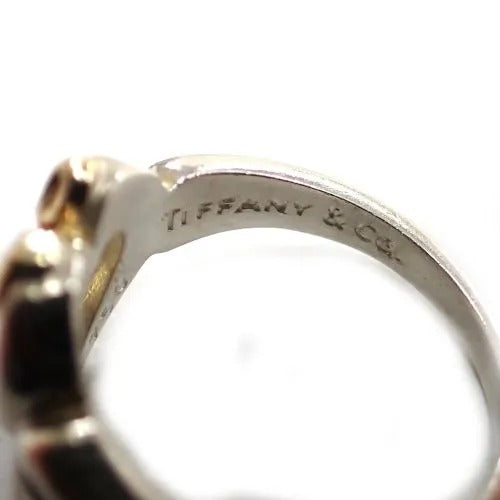 ティファニー TIFFANY&Co. スターリングシルバー SV925 750 K18 1991 ハート リボン リング 指輪 ジュエリー