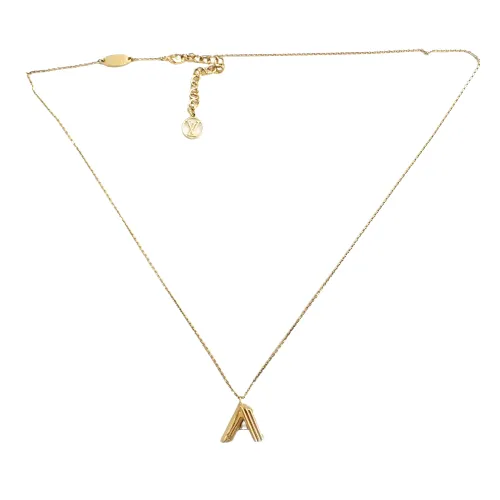 ルイヴィトン LOUIS VUITTON メタル ゴールドメッキ LV&ME イニシャル A ネックレス