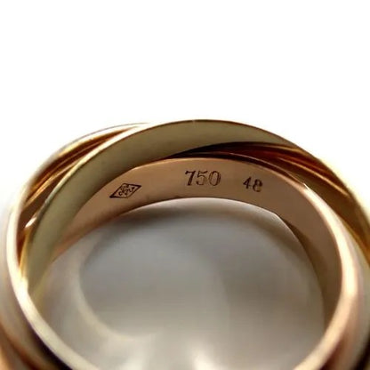 カルティエ Cartier 750 K18 YG WG PG 6.7g 48号 トリニティ リング 指輪 ジュエリー