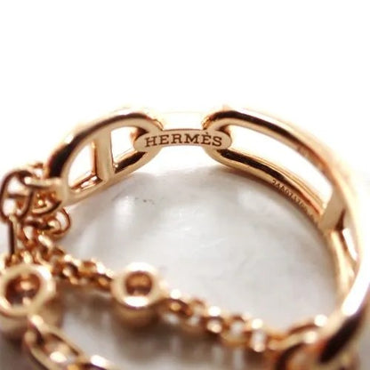 エルメス HERMES 750 K18 PG シェーヌダンクル カオス ダイヤ 0.1ct リング 3.8g #53 指輪 ジュエリー 箱付き